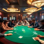 Engage in thrilling gaming at DN88 casino, featuring an elegant poker table and vibrant slot machines.
