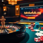 A player engaging with games at https://hitclub7.org/, showcasing an exciting online casino atmosphere with vibrant poker chips and cards.