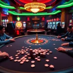 Experience the thrill of CM88 at a vibrant poker table surrounded by intense gameplay.