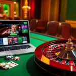 68VIP online casino gaming experience with a vibrant gaming table, poker chips, and roulette wheel.