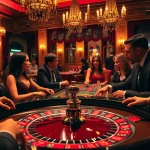 Joueurs amusés dans un casino en ligne France, profitant de l'excitation des jeux de hasard.