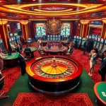 Excited gamblers enjoying the thrill of winning at Link Vào Nhà Cái 68VIP in a luxurious casino setting.