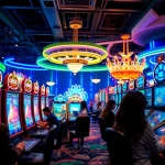 Jouez dans un casino en ligne France avec des jeux immersifs et des lumières néon.