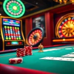 Experience the thrill of luck8 at an elegant casino table with vibrant gaming elements.