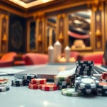 Jouer à casino en ligne france légal dans un environnement élégant avec des jetons et des cartes.