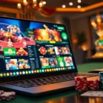 Jouer à des jeux sur un casino en ligne fiable avec un écran moderne et des éléments de jeu captivants.