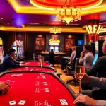 Retraits rapides sur un casino en ligne, ambiance festive avec des joueurs actifs.