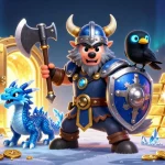 Socolive link offers dynamic football action in ultra HD with a Viking warrior, dragon, and magical elements.