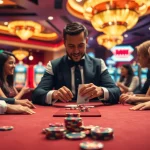 Jouer à des jeux de casino en ligne avec USDT dans un environnement de casino animé.