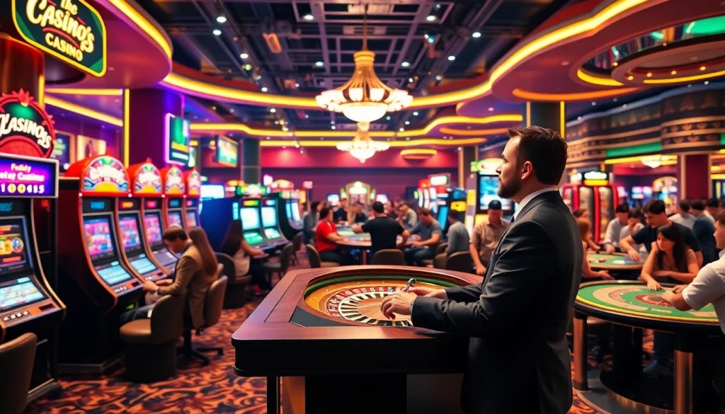 Jouez à des jeux captivants de casino en ligne dans un environnement vibrant et excitant.