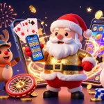Engage in hit club adventures with Santa and friends in a colorful casino scene exploring exciting jackpots.
