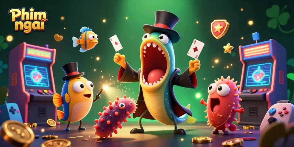 Engaging 'Phim mới' slot action featuring lively underwater creatures and gambling elements.