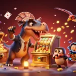 Experience thrilling jackpots at lolajack as a pachycephalosaurus celebrates winning coins!