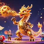 Experience the thrill of Nhà cái TR88 with a vibrant illustration of gaming excitement featuring a golden dragon and dynamic game elements.