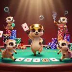 Experience thrilling 79king gameplay with meerkats in an exciting casino atmosphere, featuring poker and dynamic game elements.