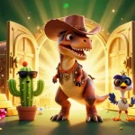 Experience the thrill at Rockstar Casino with explosive jackpots and festive treasure in this vibrant illustration.