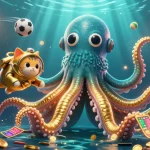 Join the thrilling adventure at rs88, where a kraken and diving cat take center stage in a vibrant gaming scene.