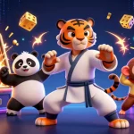 Spin to win at rokok88 with engaging slots and playful characters in a vibrant 3D casino scene.