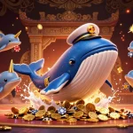 Engage with 66b's spectacular whale, narwhal, and dolphins amidst a vibrant casino scene.