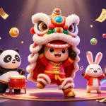 Engage with PG66 COM showcasing a vibrant 3D casino scene with animated characters celebrating gaming excitement.