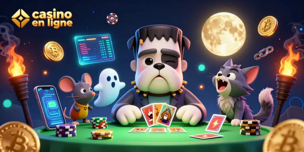 Jouer au casino en ligne avec un bulldog Frankenstein et une ambiance spooky