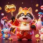 Engage with fabet's dynamic casino experience featuring cheerful characters and colorful slot machines.