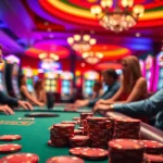 Les joueurs expérimentent l'excitation du casino en ligne dans une ambiance luxueuse.