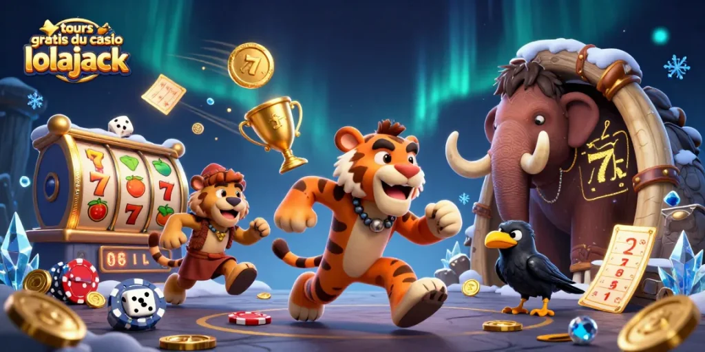 Spin the reels and win big with tours gratuits du casino lolajack in a rich 3D casino scene.
