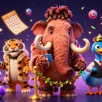 Experience mm88's vibrant gaming world with a bouncer mammoth and a VIP saber-tooth tiger.