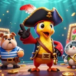 Plongez dans l'univers vibrant des jeux de casino en ligne avec une illustration riche en détails, mettant en scène des personnages animés.
