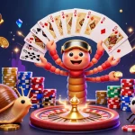 Jouer au crypto casino avec un dealer original et une ambiance dynamique. Cartes, jetons et effets lumineux.