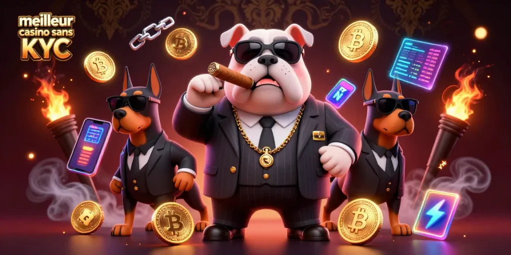Jouez au meilleur casino sans KYC avec des personnages animés dynamiques et des éléments de crypto-monnaie.