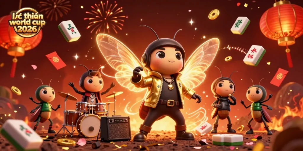 Betting on lịch thi đấu world cup 2026, vibrant sports celebration with dynamic characters and festive elements.