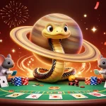 Vivez l'action au casino en ligne retrait immédiat avec des astronautes pariant autour d'une roulette spatiale.