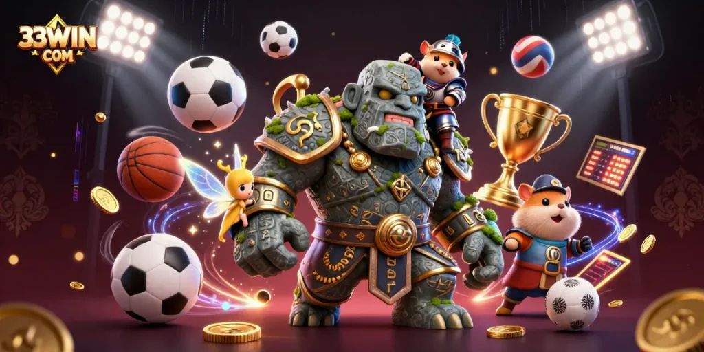 Experience thrilling bets and luck with 33WIN COM in a vibrant, magical casino world.
