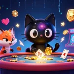 Jouer au casino en ligne et gagner des jetons d'or dans une scène galactique colorée.