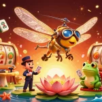 Visitez notre casino en ligne avec une illustration immersive d'un pilote, un croupier et des musiciens.