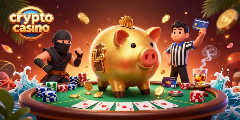 Plongez dans l'univers du crypto casino avec cette illustration dynamique captivante.